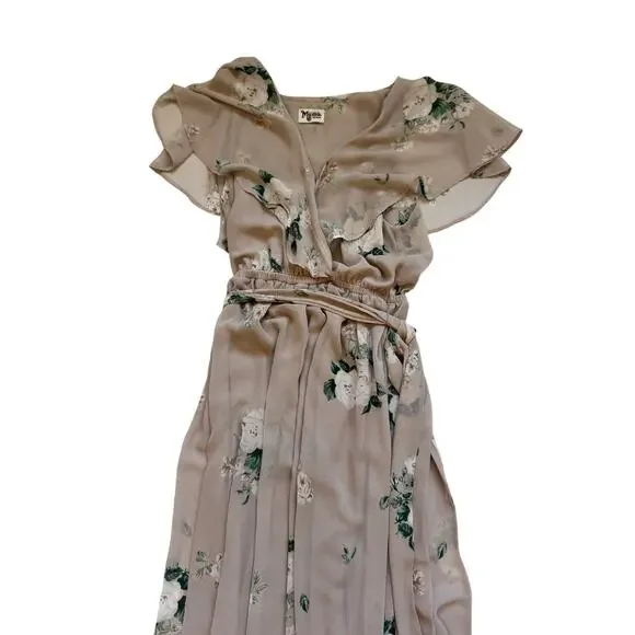 Show Me Your Mumu Floral Maxi Dress Women's Medium Chiffon Coquette Cottagecore - Picture 4 of 16